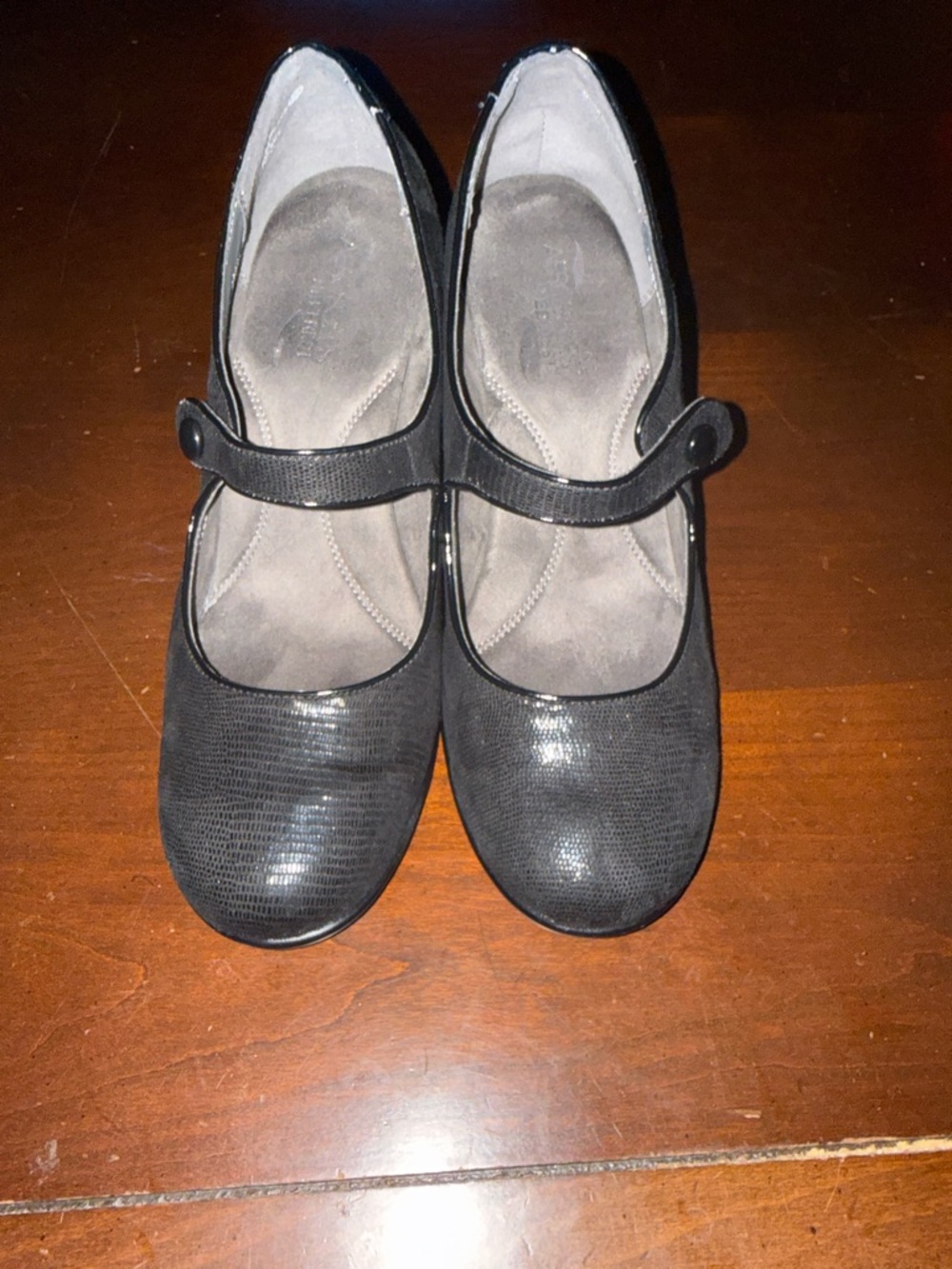 Black Mary Jane Flats with Strap